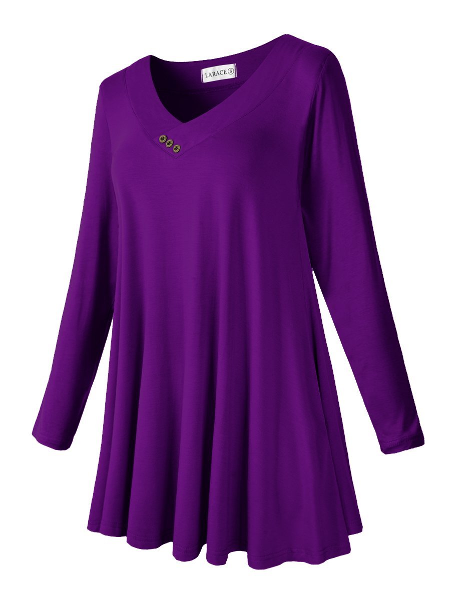LARACE Cowl Neck Sweatshirts For Women Plus Size Tops With Pockets Long  Sleeve Tunic Casual Pullover Button Down Shirt, Deep Purple, XL Plus price  in Saudi Arabia,  Saudi Arabia