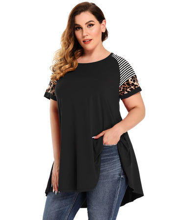 LARACE Short Sleeve Flattering Comfy Blouse Shirt Tops-8026
