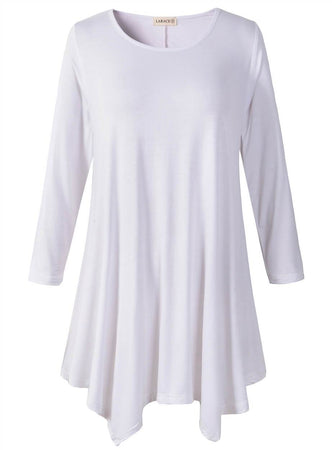 Women's 3/4 Sleeve Makayla Tunic Top With Pockets Heather Grey X Large -  White Mark : Target