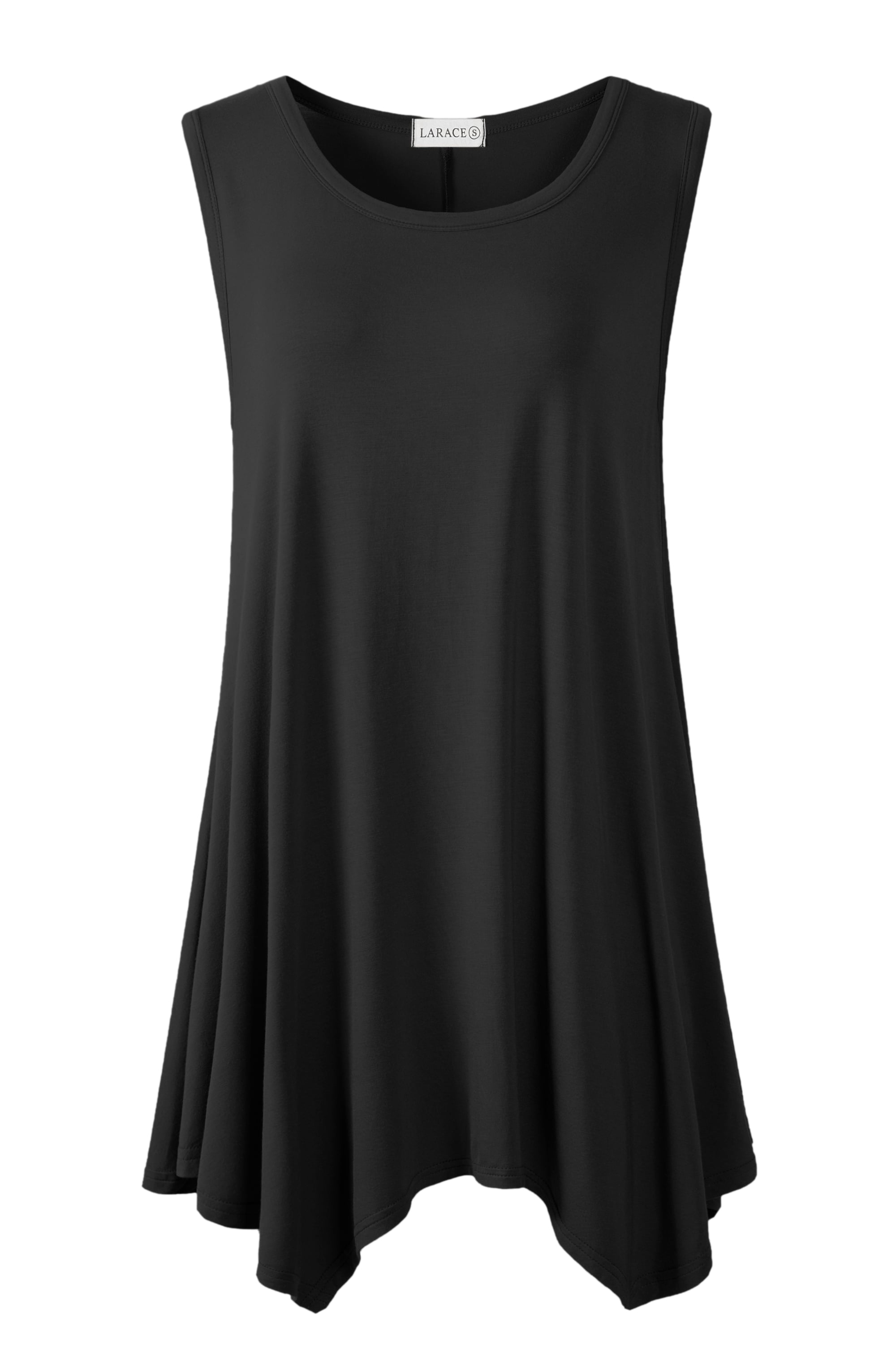 Womens Sleeveless Stretchy Ruched Front Flowy Tunic Tube Top Strapless  Shirt Blouse Pleated Tunic Flare Tanks Tops Black